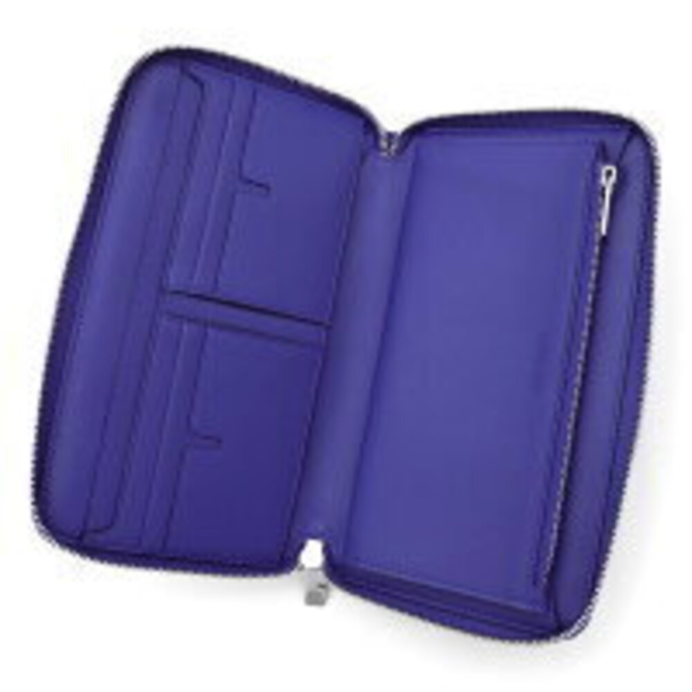 Burberry Zip Travel LG Wallet Round Night Blue Check - Picture 4 of 5